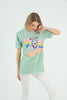 Women's Oversized Printed Detail Cotton T-Shirt MEPST562