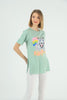 Women's Oversized Printed Detail Cotton T-Shirt MEPST562