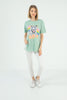 Women's Oversized Printed Detail Cotton T-Shirt MEPST562