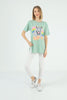 Women's Oversized Printed Detail Cotton T-Shirt MEPST562