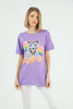 Women's Oversized Printed Detail Cotton T-Shirt MEPST563