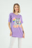 Women's Oversized Printed Detail Cotton T-Shirt MEPST563