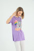 Women's Oversized Printed Detail Cotton T-Shirt MEPST563