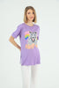 Women's Oversized Printed Detail Cotton T-Shirt MEPST563