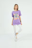 Women's Oversized Printed Detail Cotton T-Shirt MEPST563