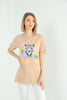 Women's Oversized Printed Detail Cotton T-Shirt MEPST564