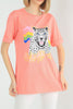 Women's Oversized Printed Detail Cotton T-Shirt MEPST566