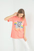 Women's Oversized Printed Detail Cotton T-Shirt MEPST566