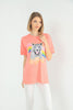 Women's Oversized Printed Detail Cotton T-Shirt MEPST566