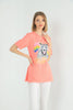 Women's Oversized Printed Detail Cotton T-Shirt MEPST566