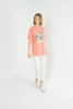 Women's Oversized Printed Detail Cotton T-Shirt MEPST566