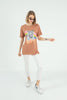 Women's Oversized Printed Detail Cotton T-Shirt MEPST565