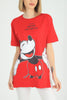 Women's Oversized Printed Detail Cotton T-Shirt MEPST568