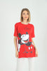 Women's Oversized Printed Detail Cotton T-Shirt MEPST568