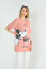 Women's Oversized Printed Detail Cotton T-Shirt MEPST570