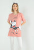 Women's Oversized Printed Detail Cotton T-Shirt MEPST570