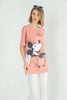 Women's Oversized Printed Detail Cotton T-Shirt MEPST570