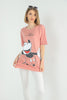 Women's Oversized Printed Detail Cotton T-Shirt MEPST570