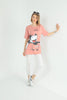 Women's Oversized Printed Detail Cotton T-Shirt MEPST570