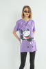 Women's Oversized Printed Detail Cotton T-Shirt MEPST572
