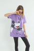 Women's Oversized Printed Detail Cotton T-Shirt MEPST572