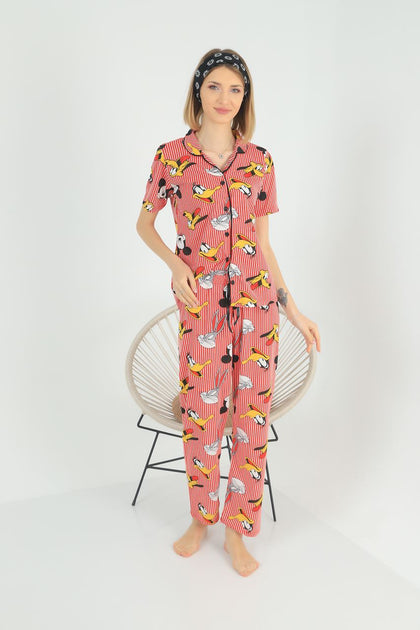 Women's 2 Piece Printed Night Wear Co Ord Set - WNCS117