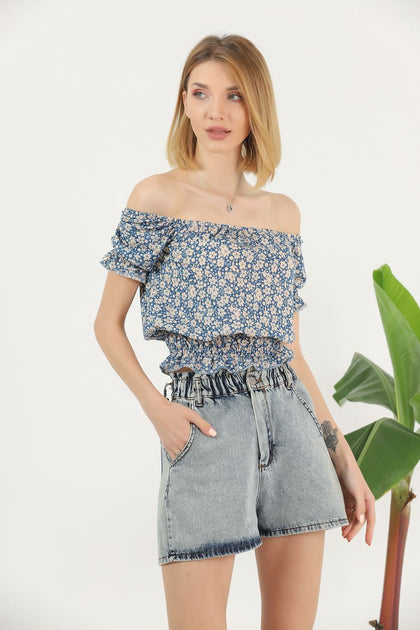 Women's Printed Detail Top - WST410