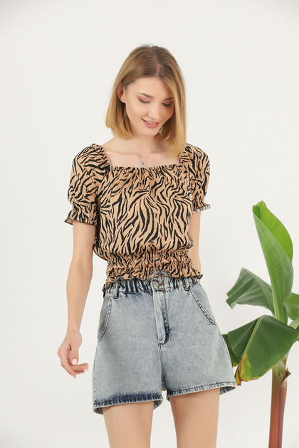 Women's Printed Detail Top - WST413