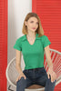 Women's Ribbed Crop Polo Top - WST415