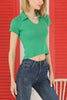 Women's Ribbed Crop Polo Top - WST415