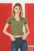 Women's Ribbed Crop Polo Top - WST420