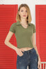 Women's Ribbed Crop Polo Top - WST420