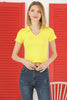 Women's Ribbed Crop Polo Top - WST421