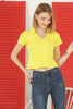 Women's Ribbed Crop Polo Top - WST421