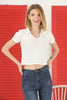 Women's Ribbed Crop Polo Top - WST422