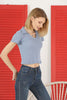 Women's Ribbed Crop Polo Top - WST423