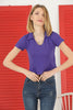 Women's Ribbed Crop Polo Top - WST424