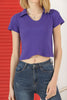 Women's Ribbed Crop Polo Top - WST424