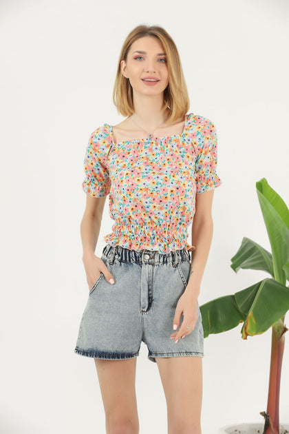 Women's Printed Detail Top - WST427