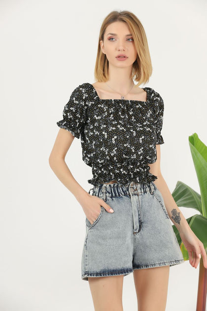 Women's Printed Detail Top - WST428