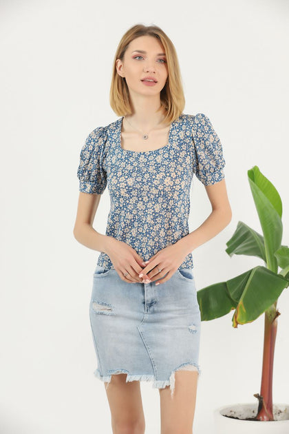 Women's Printed Detail Top - WST440