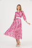 Women's Chiffon Overlay Printed Premium Tailored Maxi Dress - MWMSD214