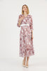 Women's Chiffon Overlay Printed Premium Tailored Maxi Dress - MWMSD209