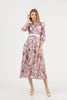 Women's Chiffon Overlay Printed Premium Tailored Maxi Dress - MWMSD209