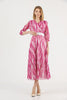 Women's Chiffon Overlay Printed Premium Tailored Maxi Dress - MWMSD214