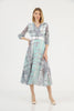 Women's Chiffon Overlay Printed Premium Tailored Maxi Dress - MWMSD210