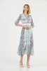 Women's Chiffon Overlay Printed Premium Tailored Maxi Dress - MWMSD210