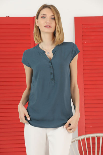 Women's Button Detail Top - WST453