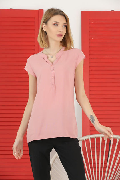 Women's Button Detail Top - WST463