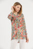 Women's Long Printed Tunic Detail Top - WST471